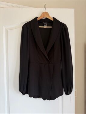 Windsor Black Sheer Sleeve Chiffon Romper